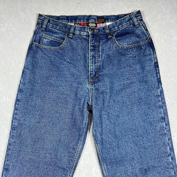 Guide Gear Flannel Lined Jeans Women's 14 Super Heavy Duty Blue Denim Classic - Picture 3 of 14